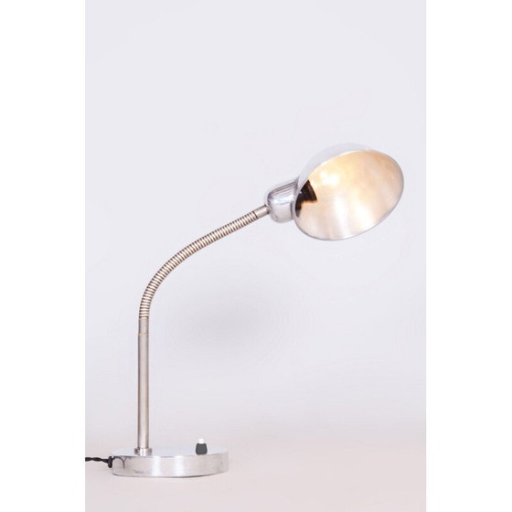 Image 1 of Vintage Bauhaus Tischlampe aus Chromstahl und Aluminium, Tschechoslowakei 1930