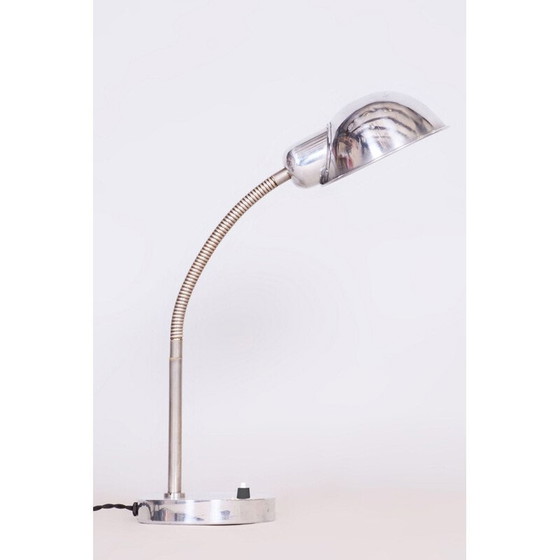 Image 1 of Vintage Bauhaus Tischlampe aus Chromstahl und Aluminium, Tschechoslowakei 1930