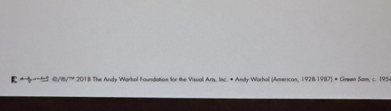 Image 1 of Andy Warhol: "Green Sam, C.1954". Auf der Platte signiert.