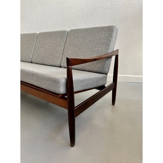 Image 1 of 3-Sitzer-Sofa aus Palisanderholz von Kai Kristiansen für Skive Mobelfabrik, Dänemark 1950