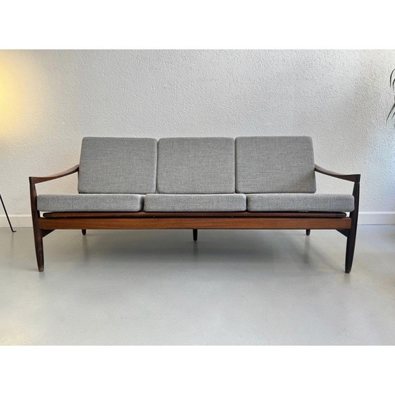 Image 1 of 3-Sitzer-Sofa aus Palisanderholz von Kai Kristiansen für Skive Mobelfabrik, Dänemark 1950