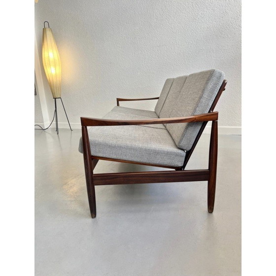 Image 1 of 3-Sitzer-Sofa aus Palisanderholz von Kai Kristiansen für Skive Mobelfabrik, Dänemark 1950