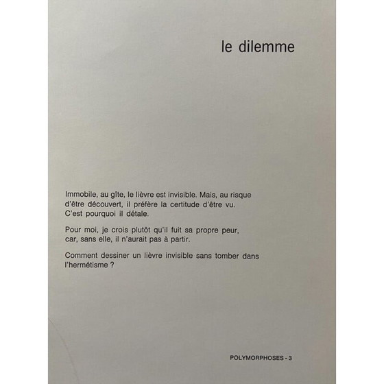 Image 1 of Klassische Lithographie "Le Dilemme (Lièvre) Polymorphose" von François-Xavier Lalanne, 1978