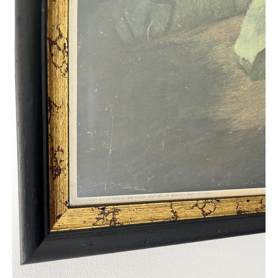 Image 1 of Gerahmter Vintage-Druck mit religiösem Motiv: Die Todesangst im Garten Gethsemane, 1930er Jahre