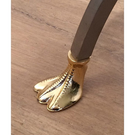 Image 1 of Vintage Couchtisch aus gebürstetem Metall, Glas und Messing von Maison Jansen, 1970