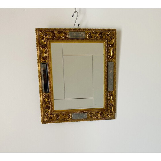 Image 1 of Alter italienischer Wandspiegel aus Blattgold und Glas, 1950er Jahre