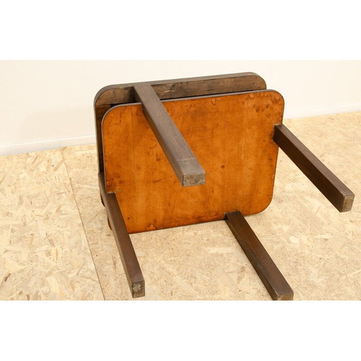 Vintage Art Deco Couchtisch aus Buche und Nussbaumholz, Tschechoslowakei 1930