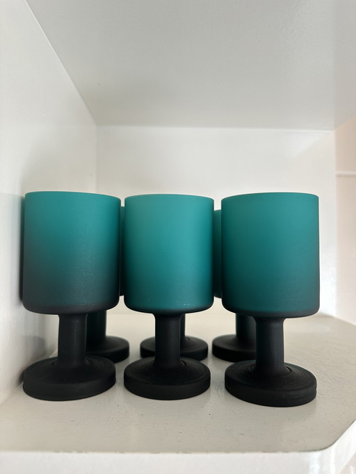 Carlo Moretti 1970's Murano Glas Weinglas x 6