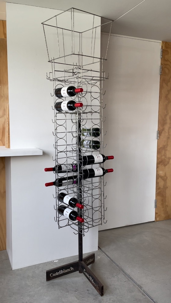 Image 1 of Vintage French Turning Weindisplay für 48 Flaschen