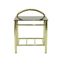 Hollywood Regency Nachttisch aus Glas, Gold und Chrom