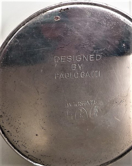 Image 1 of Versilberte Metallvase von Paolo Gatti aus den 1960er Jahren.