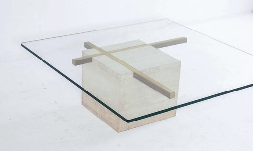 Vintage Couchtisch aus Travertin