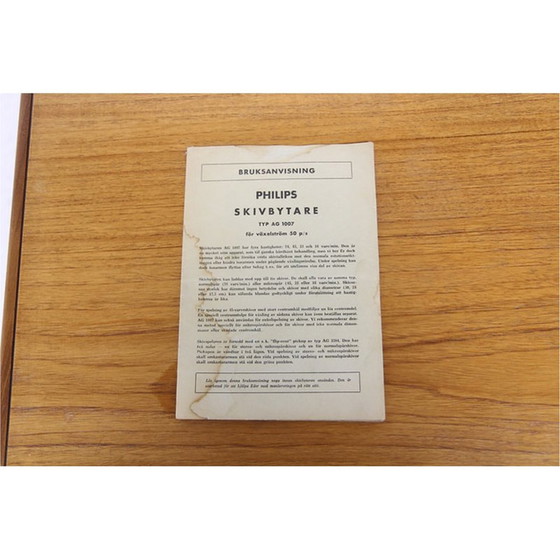 Image 1 of Vintage-Vinyl-Radioschrank "Typ F6S 04AR" aus Eiche und Teakholz für Philips, 1950