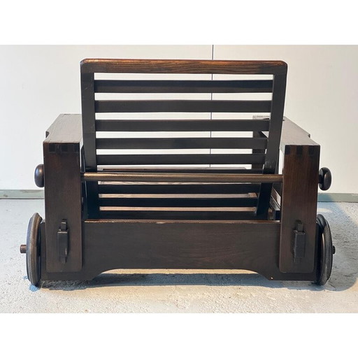 Vintage-Sessel mit Ottomane aus Holz, 1965