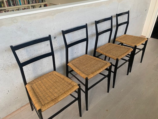 4x Cassina Superleggera Stühle von Designer Gio Ponti