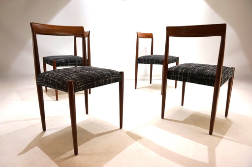 Lübke Teak-Esszimmerstühle 4er-Set, 1960