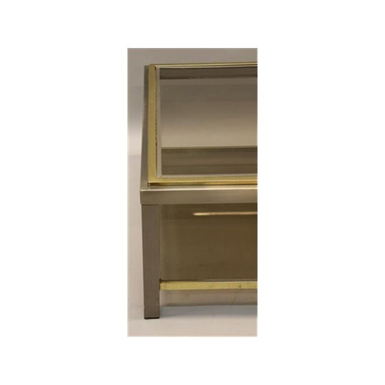 Image 1 of Vintage Beistelltisch aus Stahl und Messing von Belgo Chrom für Dewulf, 1970