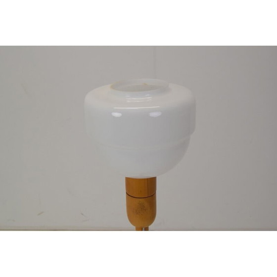 Image 1 of Vintage Stehlampe aus Glas und Holz von Uluv, Tschechoslowakei 1950
