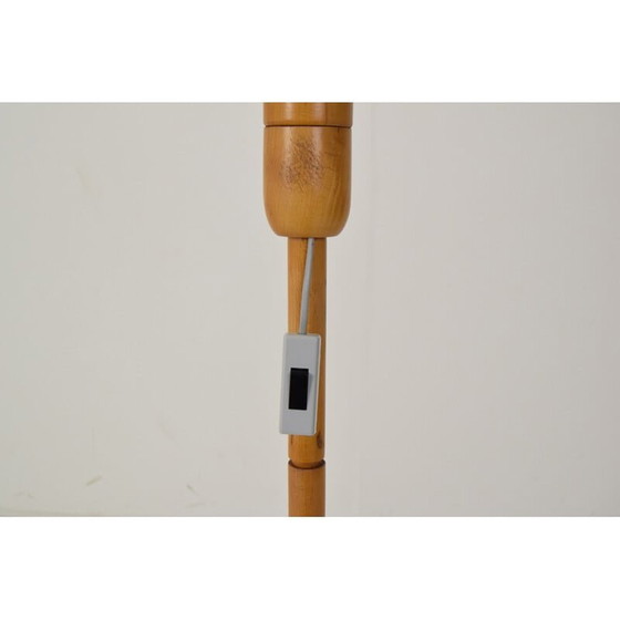 Image 1 of Vintage Stehlampe aus Glas und Holz von Uluv, Tschechoslowakei 1950
