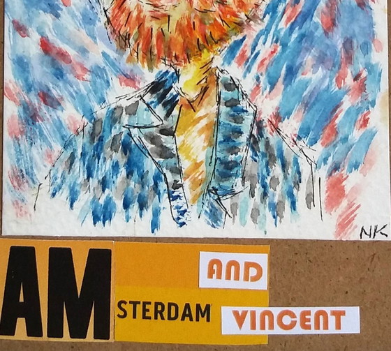 Image 1 of Vincent auf blauem und rotem Hintergrund