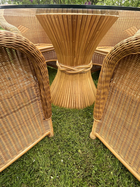 Image 1 of McGuire Esszimmergarnitur Rattan