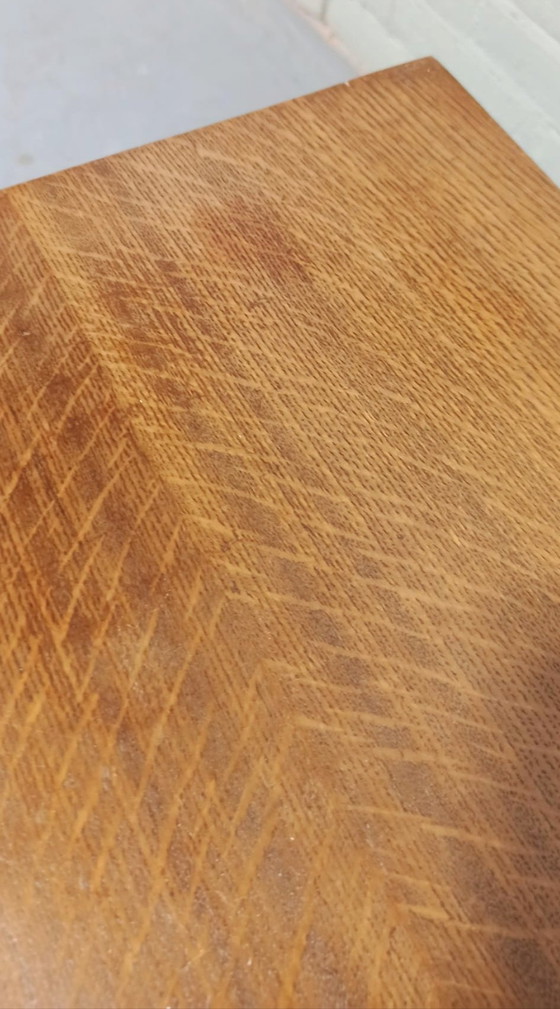 Image 1 of Holzplatte und schmiedeeiserne Beine Satz von Nisttischen