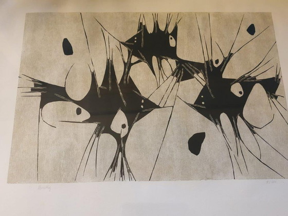 Image 1 of Werner Brattig - Fische - Lithografie/Siebdruck - Signiertes und nummeriertes Original (9/200)