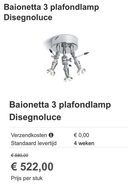 Image 1 of 3x Designoluce Baionetta Aufbaustrahler