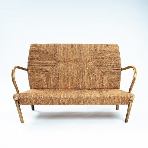 Japanisches Seil-Bambus-Sofa, 1970er Jahre