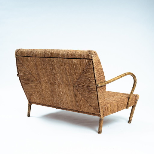 Japanisches Seil-Bambus-Sofa, 1970er Jahre