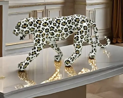 Leoparden-Skulptur - Elegante und moderne Design-Dekoration