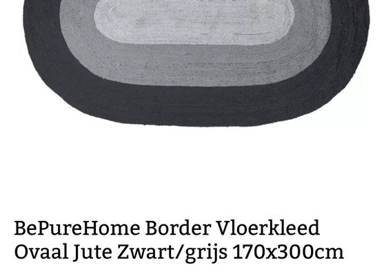 Image 1 of Bepurehome Vloerkleed - Ovaal Jutte Zwart/Grijs