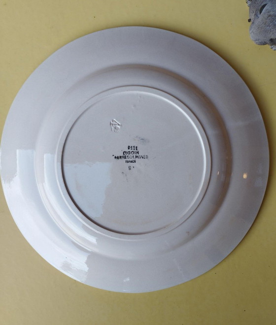 Image 1 of Digoin Sarreguemines-Tischdekoration-Antikes Geschirr-Formstück-Servierplatte-sehr großer Teller-Rose - D: 27.50 Cm