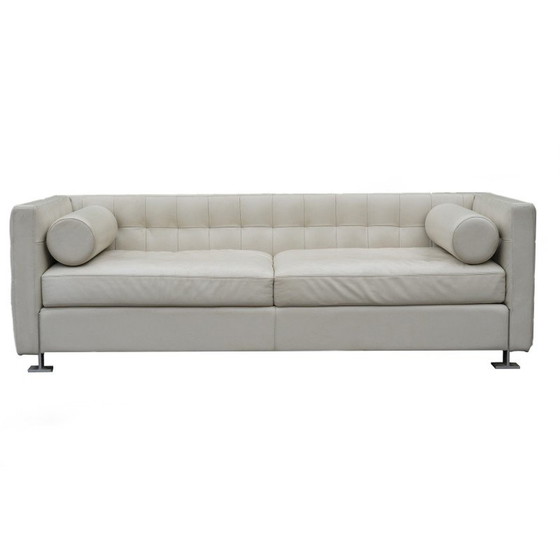 Image 1 of Zwei Sofas aus weißem Leder von Valdichienti, Italien 1980er Jahre