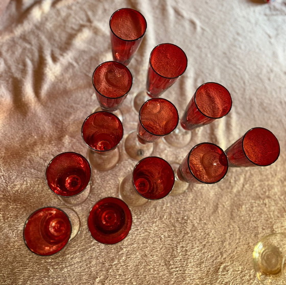 Image 1 of 12 rote Flöten mit Gravur Kirsche 2015