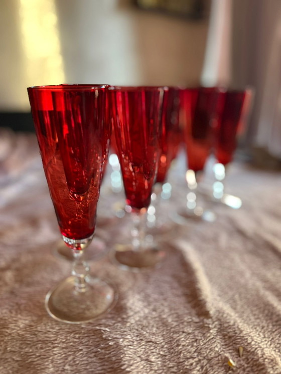 Image 1 of 12 rote Flöten mit Gravur Kirsche 2015
