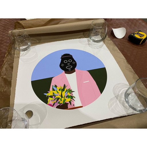 Vintage Gemälde "Flower Boy" von Dennis Osadebe