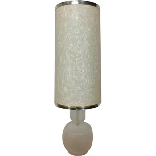 Vintage Stehlampe aus weißem Glas mit 2 Lampen, 1970