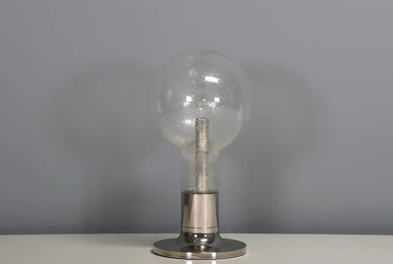 Image 1 of Große Chrom und Glas Tischlampe Temde