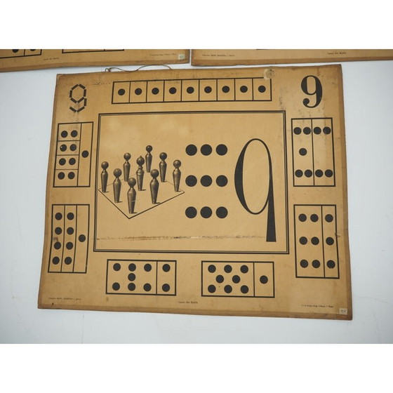 Image 1 of Satz von 9 alten Lehrplakaten von Litography A. Haase, Prag 1900s