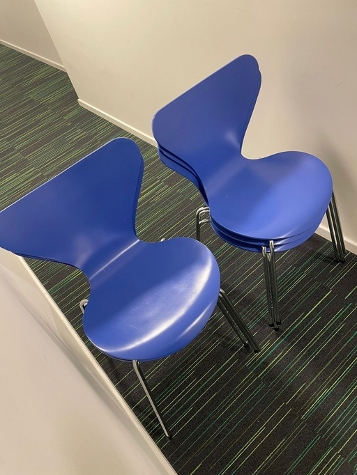 6X Fritz Hansen Arne Jacobsen Serie 7 Stuhl