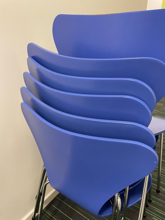 Image 1 of 6X Fritz Hansen Arne Jacobsen Serie 7 Stuhl