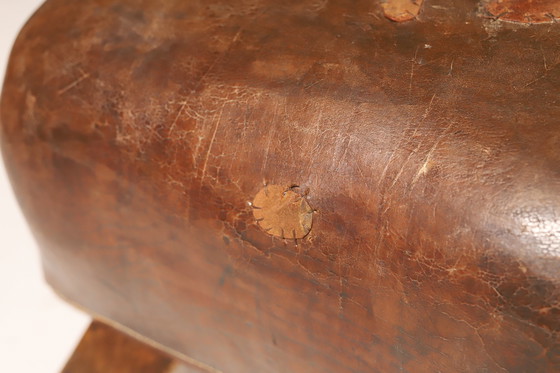 Image 1 of Vintage Leder Gymnastikhocker | 1930er Jahre, Tschechoslowakei