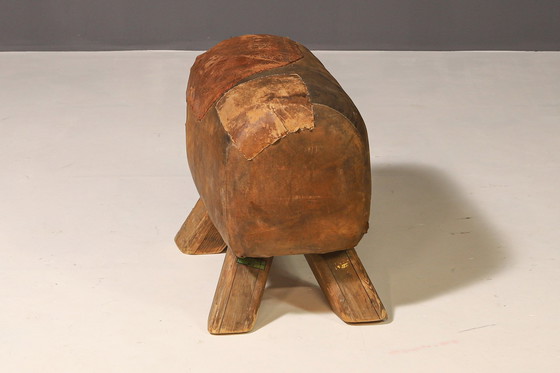 Image 1 of Vintage Leder Gymnastikhocker | 1930er Jahre, Tschechoslowakei
