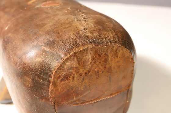 Image 1 of Vintage Leder Gymnastikhocker | 1930er Jahre, Tschechoslowakei