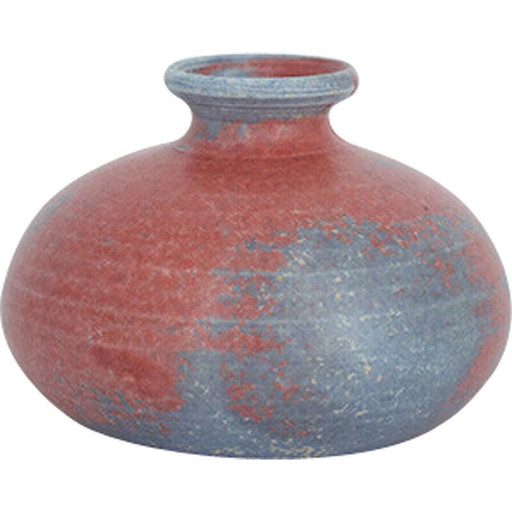 Vintage Sammlervase aus zweifarbigem Steingut, Schweden 1960