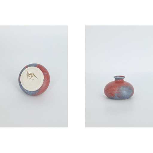 Vintage Sammlervase aus zweifarbigem Steingut, Schweden 1960