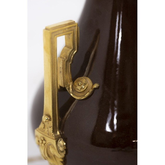 Image 1 of Paar alte Lampen aus Porzellan und Bronze für Maison Gagneau, Frankreich 1880