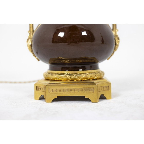 Image 1 of Paar alte Lampen aus Porzellan und Bronze für Maison Gagneau, Frankreich 1880