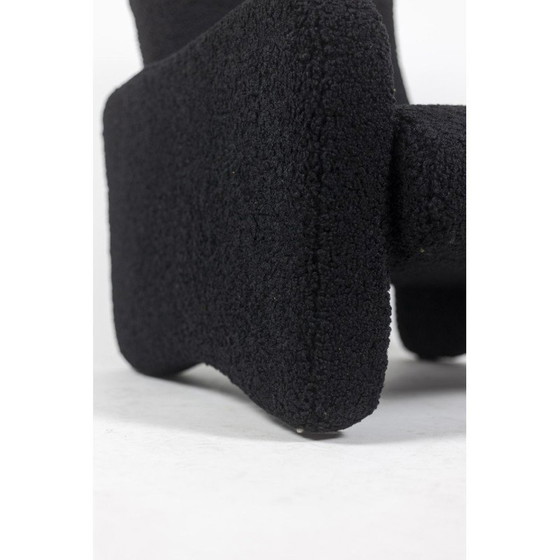 Image 1 of Paar Vintage-Loungesessel mit schwarzem Kräuselstoff, 1970er Jahre